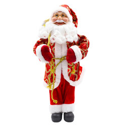 Santa in Sequin Jacket Christmas Ornament 45cm Red & White