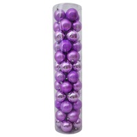 80mm Christmas Baubles Lilac 24 Balls Gloss Matt