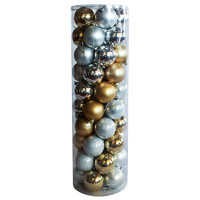 Christmas Baubles 60mm SILVER GOLD 45 Balls