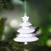 Christmas Tree Hanging Bauble 4 Pack Silver