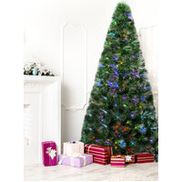 CARNIVALE COLOUR  Led  Fibre Optic  - 8ft  /  240cm  Green Christmas Tree
