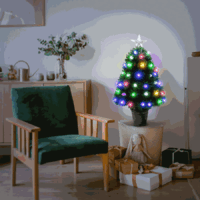 CARNIVALE COLOUR  Led Fibre Optic 2ft / 60cm Green Christmas Tree 