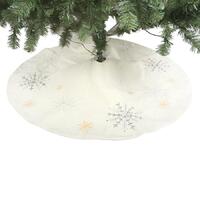 Ivory Tree Skirt with Snowflakes