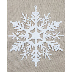WHITE SNOWFLAKES Ornament - 180mm - 6 pack