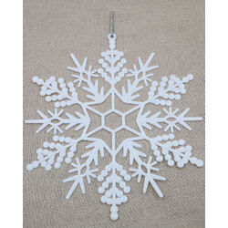 WHITE SNOWFLAKES Ornament - 300mm - 4 pack