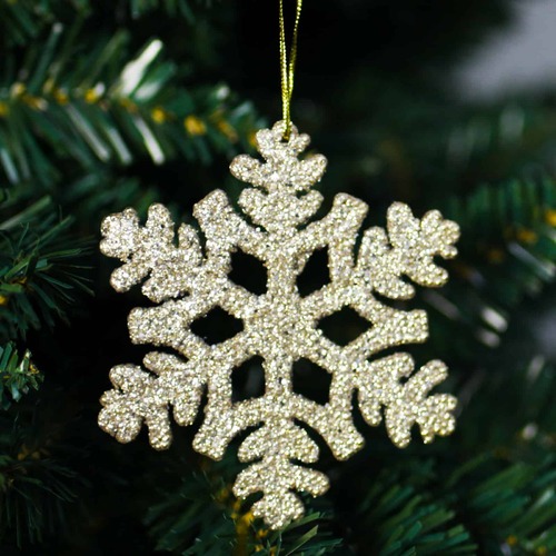 6 CHAMPAGNE SNOWFLAKES 100mm