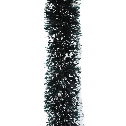 10m DARK GREEN with WHITE TIP Christmas Tinsel 100mm wide