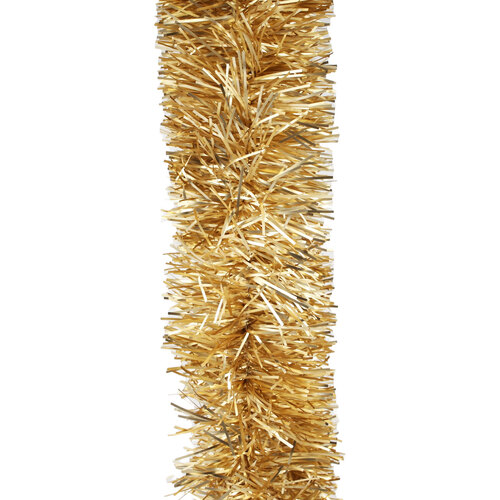 10m FROSTED CHAMPAGNE Christmas Tinsel 75mm wide