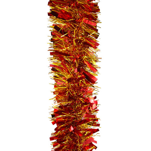 10m RED GOLD Mix Christmas Tinsel 100mm wide