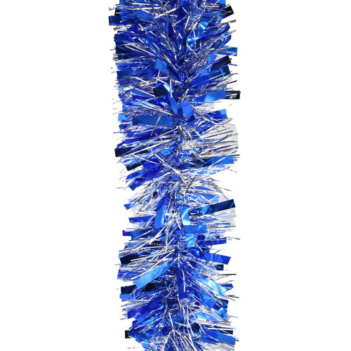10m   SILVER BLUE Mix  Christmas Tinsel   -  75mm  wide