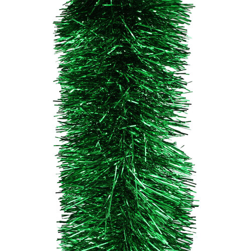 10m GREEN Christmas Tinsel 150mm wide