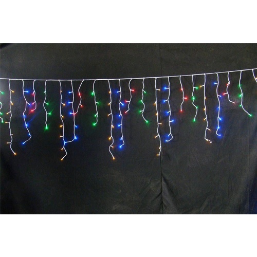 MULTICOLOUR 120 LED Christmas Icicle Lights - 2.5 metres