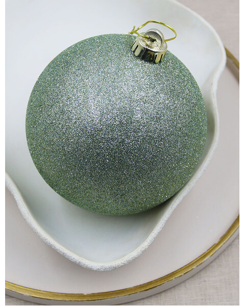 Sage Green 150mm Glitter Christmas Bauble