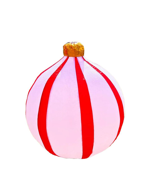 1m Christmas Inflatable Bauble Red And White