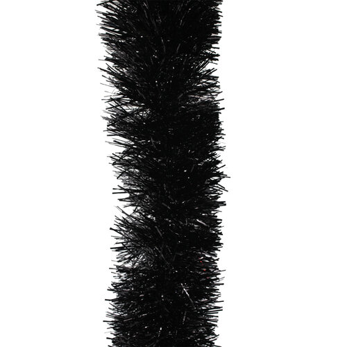 2.5m BLACK Christmas Tinsel 100mm wide