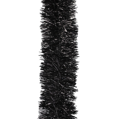 2.5m BLACK Christmas Tinsel 75mm wide