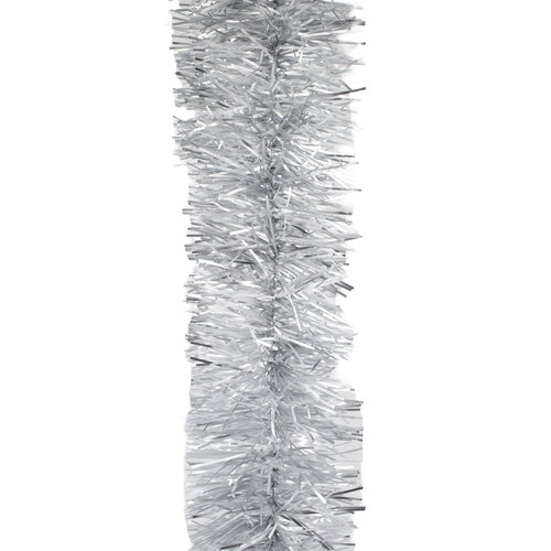 2.5m FROSTED SILVER Christmas Tinsel 75mm wide