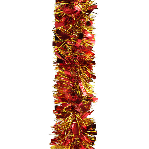 2.5m RED GOLD Christmas Tinsel 75mm wide