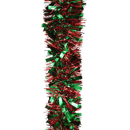 2.5m RED GREEN Christmas Tinsel 75mm wide