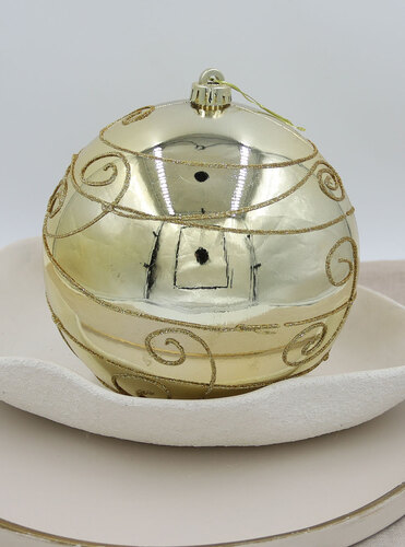 GOLD 200mm Christmas Decorative Bauble Gloss
