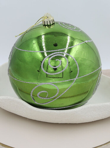200mm Christmas Decorative Swirl Bauble Green 1 Ball