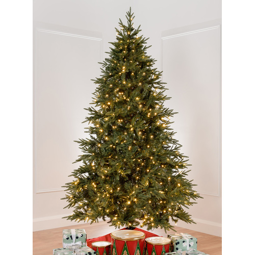 THE CANADIAN PINE   Pre Lit 7.5ft/225cm Christmas Tree 4173 Tips - 600 Led Lights