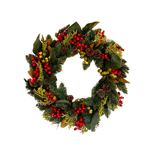 The Hamptons Wreath 71cm Green Pre Decorated