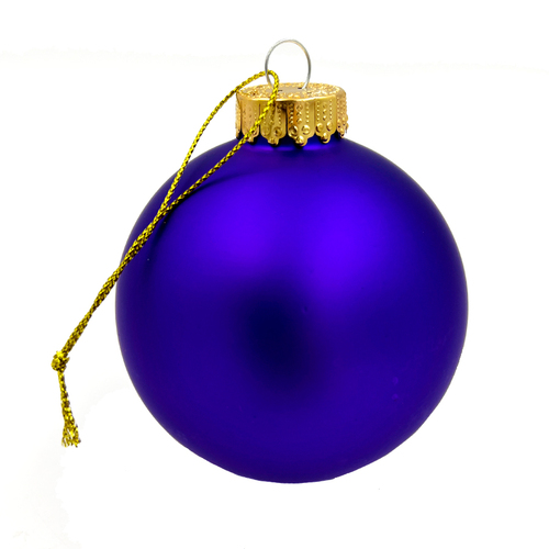 Glass Christmas Bauble single - Violet Matt 80mm
