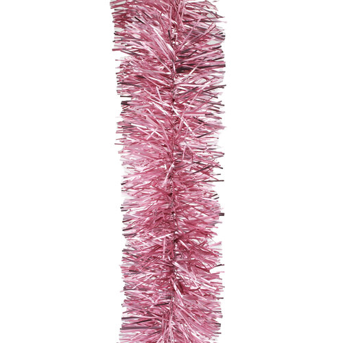 25m FROSTED PINK Christmas Tinsel 75mm wide