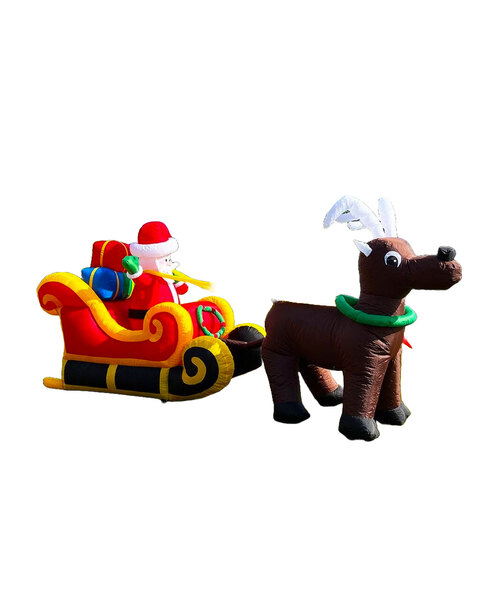 Giant Santa Sleigh and Reindeer 3.4m Christmas Inflatable 