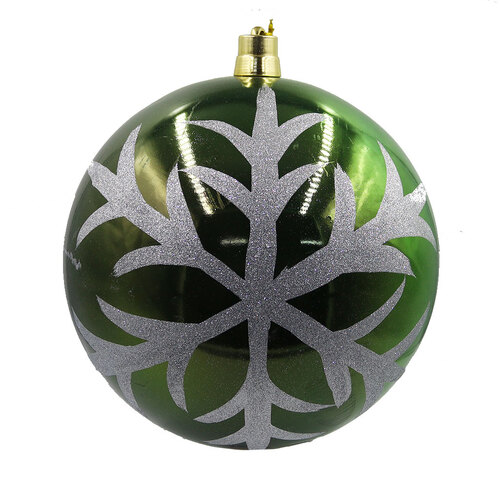 400mm Christmas Decorative Edge Bauble Green 1 Ball