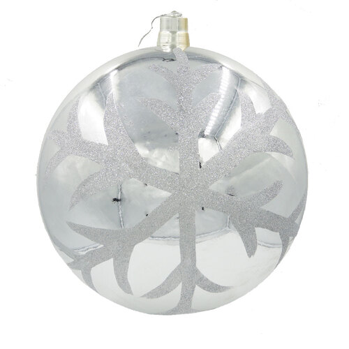 400mm Christmas Decorative Edge Bauble Silver 1 Ball