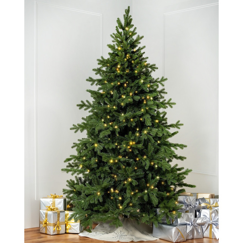 ANGELES HOME 8 ft. White Pre-Lit Hinged Artificial Christmas Tree