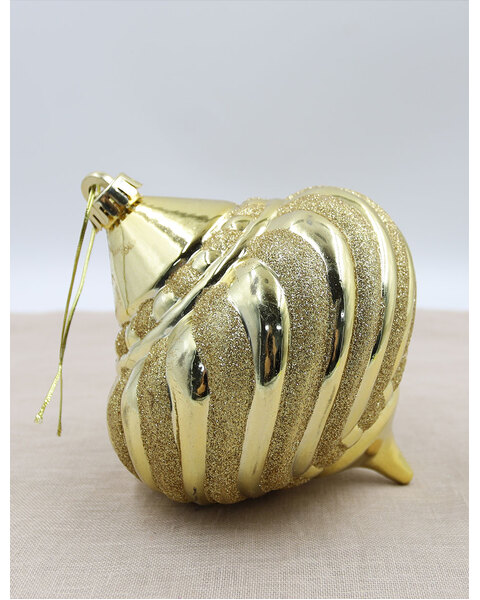 Gold Onion Shaped Christmas Baubles 150mm