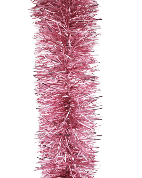 50m FROSTED PINK Christmas Tinsel 75mm wide