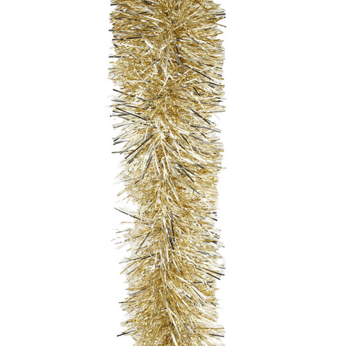 5m CHAMPAGNE GOLD Christmas Tinsel 100mm wide