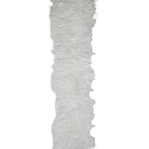 5m WHITE Christmas Tinsel 75mm wide