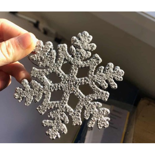 60mm Glitter Snowflakes Silver