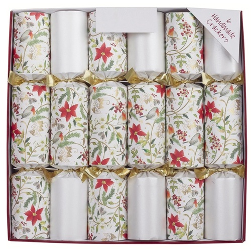 Christmas Bon Bons White Floral Robin With Piccadilly Content