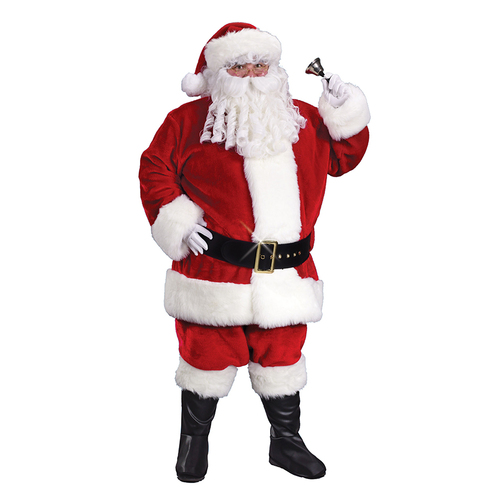 Santa Claus Suit Deluxe  Plus Size with Wig Eyebrows And Beard