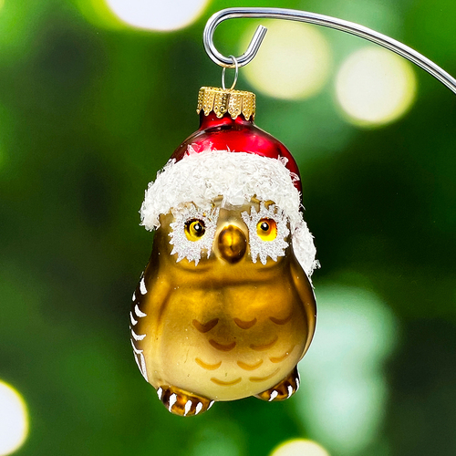 Single Figure Christmas Owl Hanging Decoration 100mm