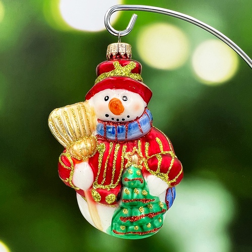 Single Figure Christmas Snowman In Jumper Hanging Decoration 100mm