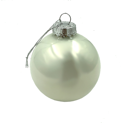 Glass Christmas Bauble single - Pearlescent Shiny 80mm