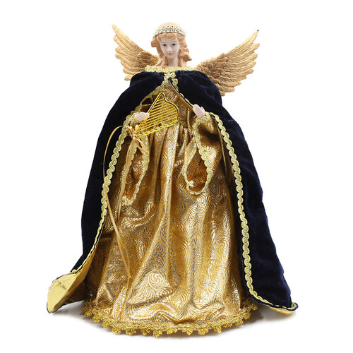 Navy Blue and Gold Angel Tree Topper