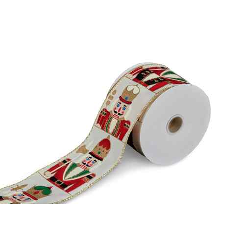 910cm Christmas Ribbon Roll with Nutcracker Pattern