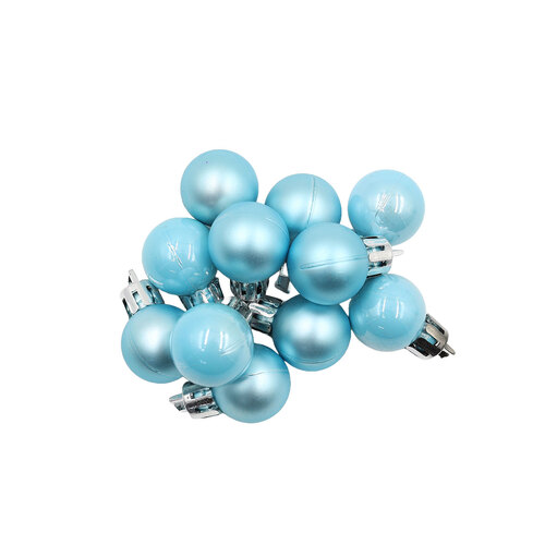 Baby Blue 20mm Christmas Baubles Pearl Matt 30 Pack