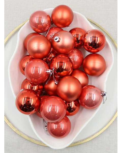 CORAL Christmas Baubles 70mm Gloss Pearl Matt Packs