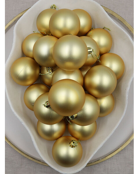 Gold Christmas Baubles 60mm Matt