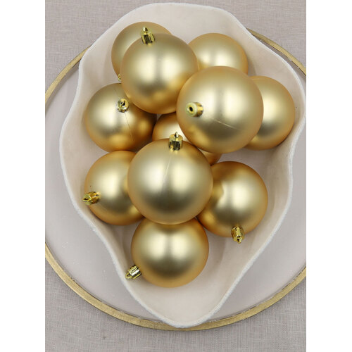 Gold Christmas Baubles 80mm Matt 24 and 48 Packs