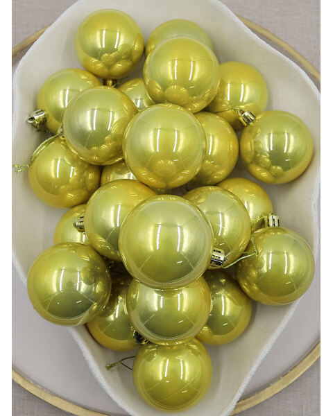 Gold Christmas Baubles 60mm Pearl